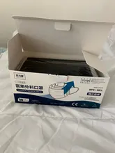 Mascarilla Médica Quirúrgica desechable para adultos, máscara no tejida con filtro, protectora de 3 capas, color negro