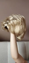 Pelucas de cabello sintético para mujeres negras, pelo rubio Natural corto de raíces oscuras