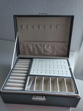 Caja de almacenamiento de joyas de cuero PU, embalaje multifunción portátil de estilo europeo con cajón, regalo de invierno