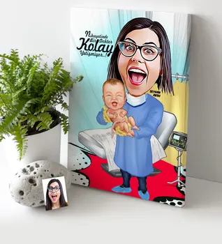 

Personalized Women 'S Midwife Cartoon Canvas Table (30x50 cm.) 1