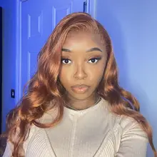 Rubia resaltar frente de encaje pelucas de cabello humano de la onda del cuerpo transparente pelucas delanteras de encaje peruano naranja jengibre malla con división pelucas Remy 180