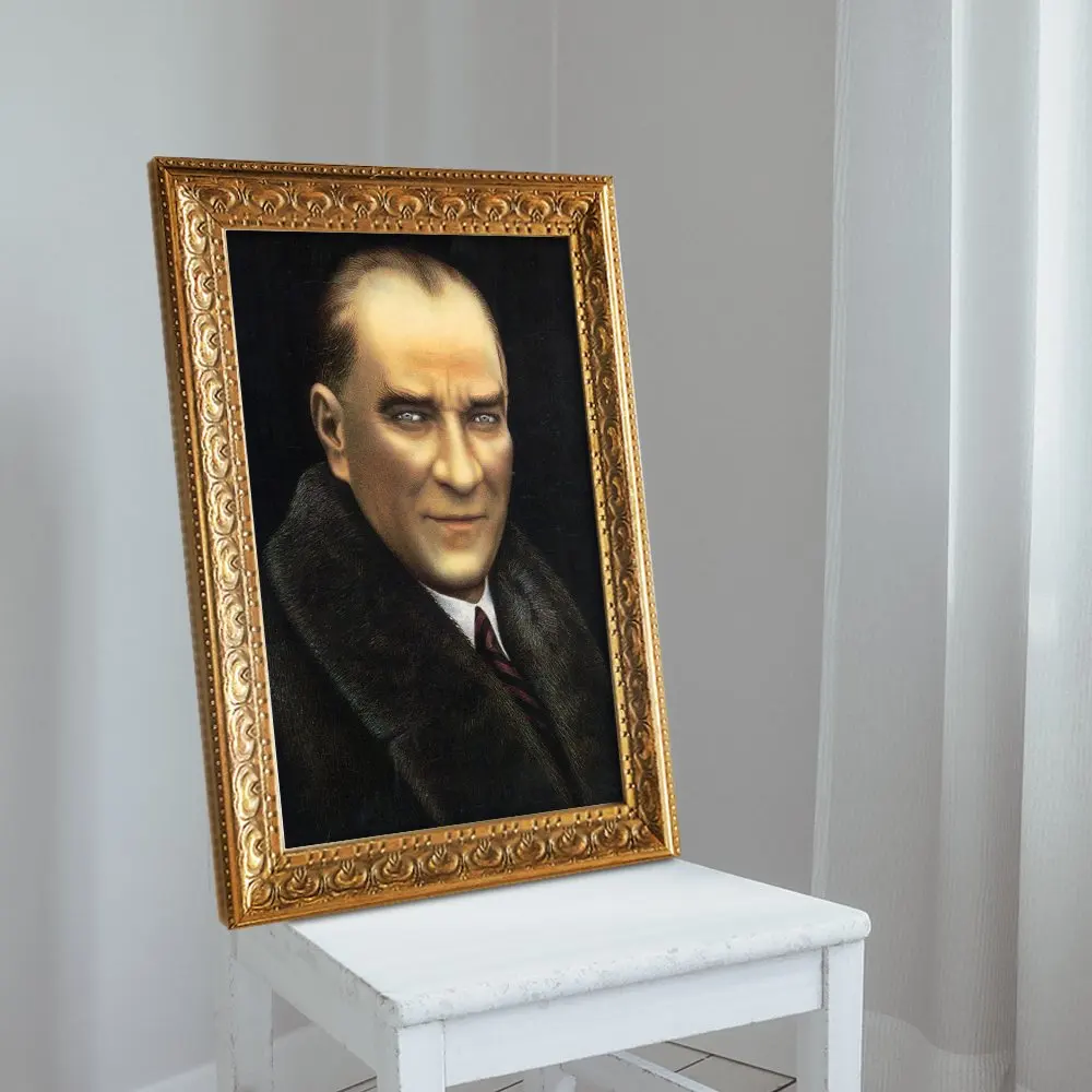 Стол A3 Ataturk 6 с золотыми блестками и рамкой | Дом сад