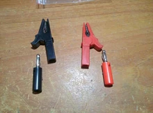 Alligator-Clip Socket-Battery Test-Probe Banana-Plug Black 55MM with 4mm Red