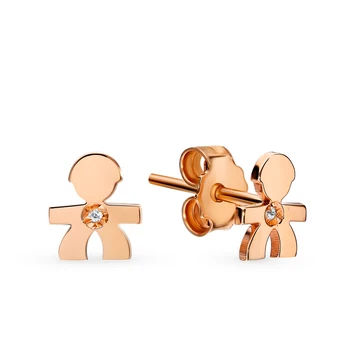 

Gold earrings with diamonds sunlight sample 750