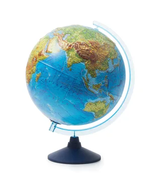 

Globe relief physical-political with illumination from batteries, D = 32 cm