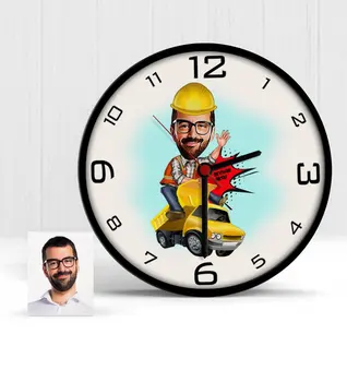 

Personalized Bay Road Engineer Cartoon Wooden Wall Clock-1