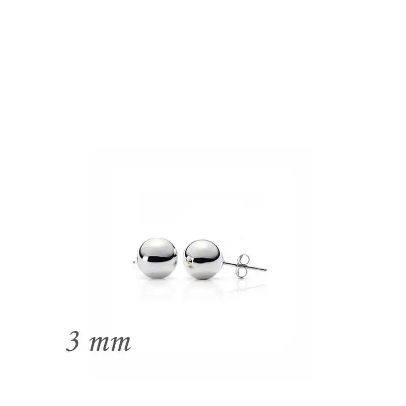 

Silver Ball Earrings-3mm
