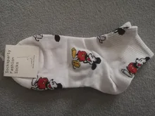 Calcetines cortos de algodón con diseño de Mickey Mouse para mujer, calcetín de estilo coreano, para primavera y verano