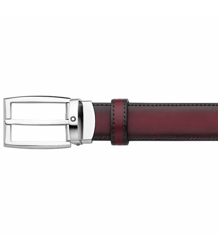 Montblanc 30 мм прямоугольная пряжка регулируемый размер реверсивный ремень черный/красный 123901