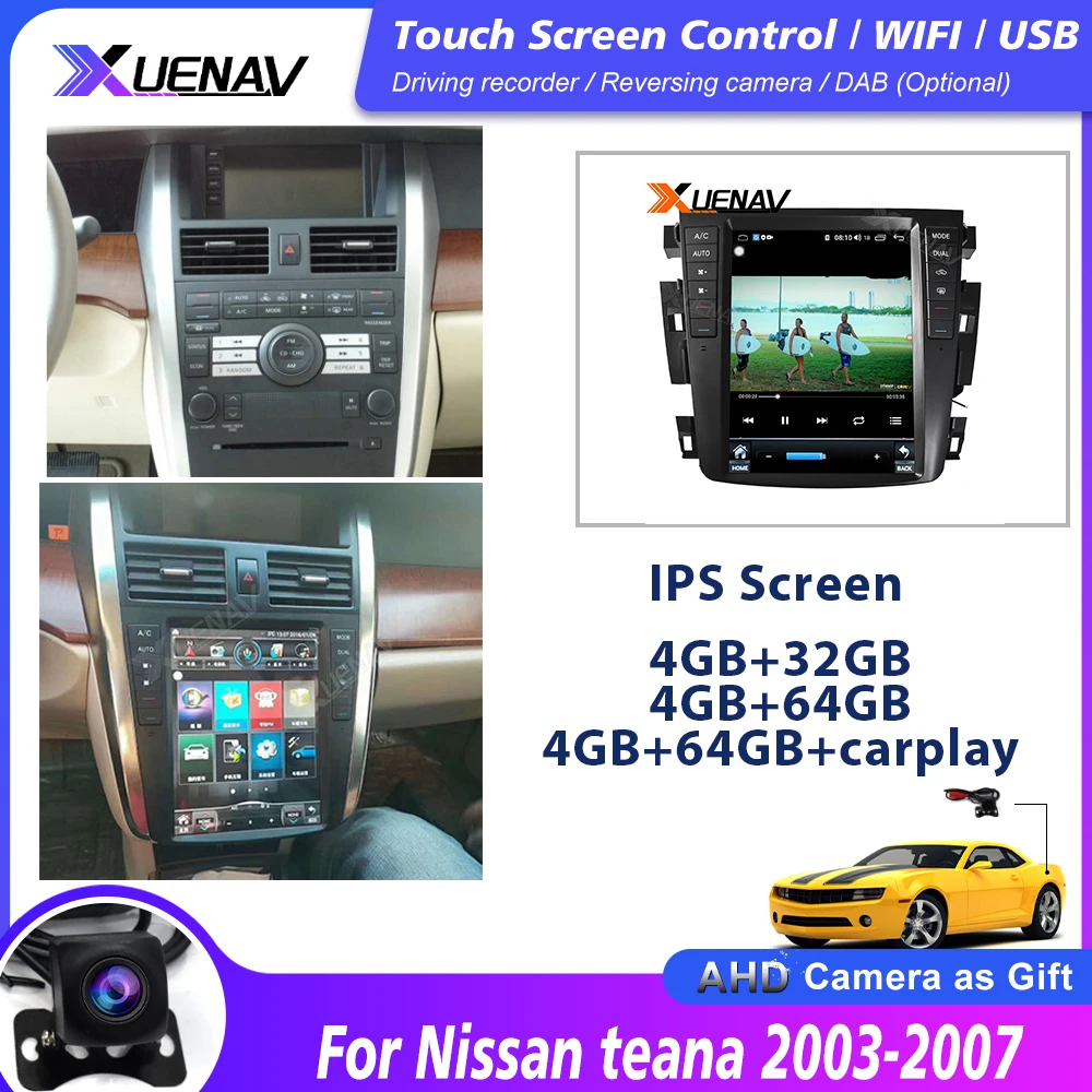 Автомагнитола 2din на Android для Nissan teana 2003 2004 2005 2006 2007 автомагнитола в стиле Тесла