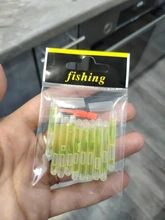 Varita luminosa para pesca, barra flotante fluorescente estilo luciérnaga para la noche que brilla en la oscuridad, 4,5x40 mm, 10 unidades/bolsa