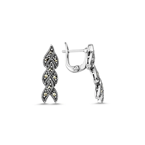 Серебряные 925 пробы Серьги из марказита