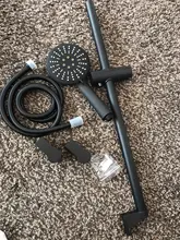 Slide-Bar Hose Shower-Riser Wall-Mount Hand-Held Adjustable Black with 