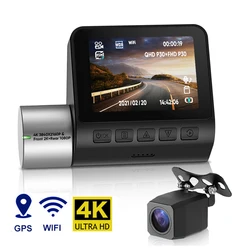 Nouvelle caméra de tableau de bord vidéo V50 4K UHD, Dashcam DVR WIFI, moniteur de stationnement 24H, enregistreur vidéo, Vision nocturne, caméra avant et arrière 2K 