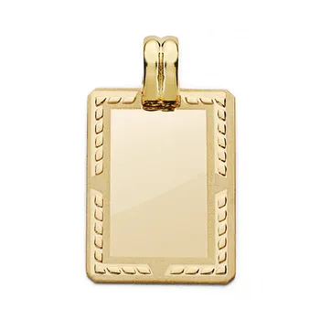

Pendant Gold Plate 18k rectangular 24mm. [AA0591GR] -Customizable-RECORDING INCLUDED IN THE PRICE
