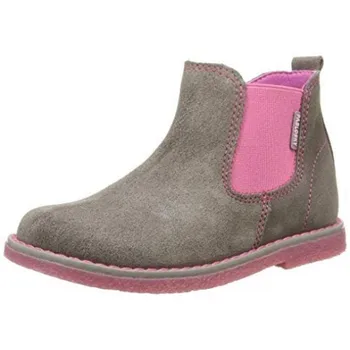 

Ankle boots split leather in gray and fuchsia with elastic, Pablosky