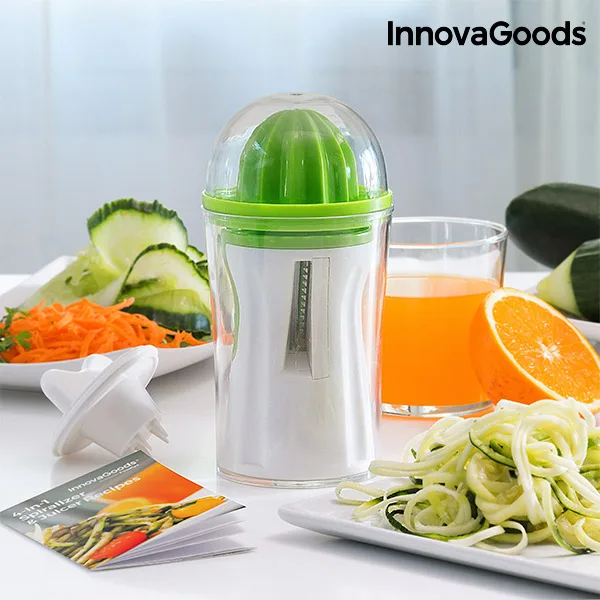InnovaGoods 4 в 1 спиралайзер и соковыжималка с книгой рецептов |
