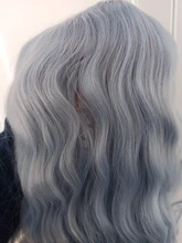 X-TRESS largo ondulado peluca Cosplay luz azul sintético pelucas para mujeres Color degradado parte media Lolita de fibra resistente al calor