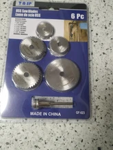 TASP-Juego de Mini hojas de sierra Circular, accesorios de herramientas rotativas de Disco de corte HSS para Dremel, Compatible con madera, plástico y aluminio, 6 uds.