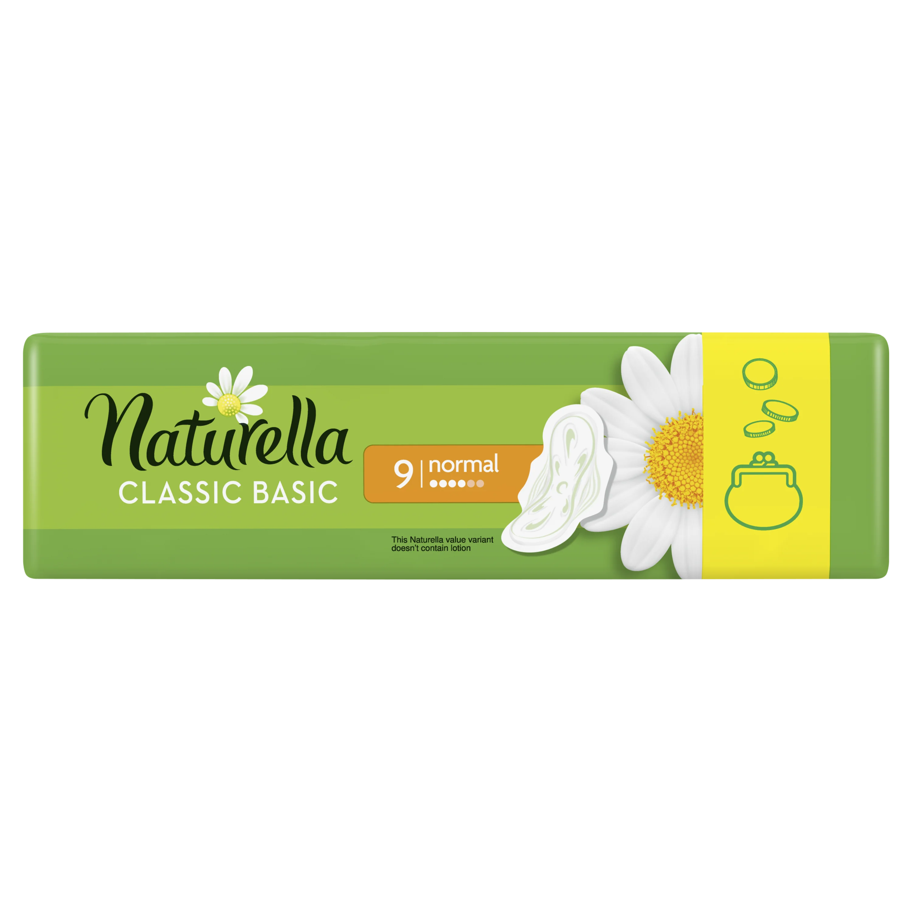 Женские ароматизированные прокладки NATURELLA CLASSIC Basic Normal Single, 9 шт