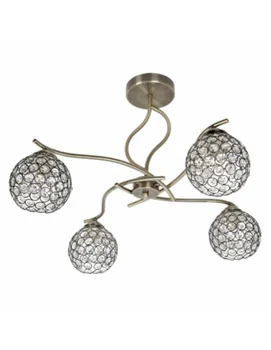 

Lamp Balbina 4xe27 Leather 40x63d Crystal