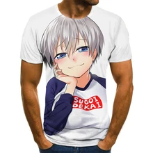 

Women's Comic Casual Style 3D Printed Round Neck Men's T-shirt, The Same Picture Before And After