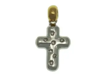 

Cross white gold diamond with handle golden yellow