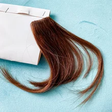 Isheeny negro marrón Remy flequillo Clip en flequillo de cabello humano 10g Natural Delgado Clip flequillo pieza