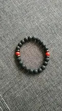 Pulsera de madera de Lava de piedra volcánica para hombre y mujer, pulsera de cuentas de 8mm, cadena para la muñeca de Buda tibetano, regalo de joyería para hombre y mujer