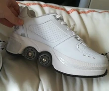 Zapatos de Parkour deformables para adultos y niños, patines con cuatro ruedas, para correr, unisex