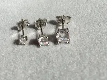 1 set CANNER 925 pendientes tipo botón de plata fina para las mujeres de circón de cristal pequeño mini pendiente pendientes para Piercing joyería brincos