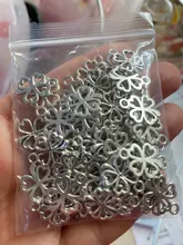 50 Uds Charms Flor de trébol 17x14mm AJUSTE DE colgante antiguo, Vintage bronce tibetano Color plata buscando, DIY para pulsera collar