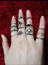 IPARAM-Conjunto de anillos de unión para mujer, de cristal geométrico, dorado, Vintage, bohemio, luna y estrella, diseño de personalidad, conjunto de anillos, regalo de joyas de fiesta