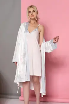 

Women Sexy Lingerie Oversize Satin V-Neck Long Nightdress Silk Lace Nightgown Sleepwear Robe Dress Babydoll Underwear 2Pieces