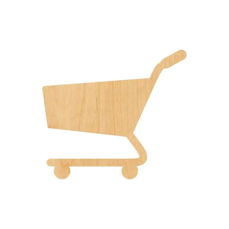 

Shopping Cart 2 Laser Cut Out Wood Shape Craft Supply - Unfinished