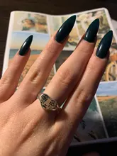 Vintage Ancient Silver Color Happy Smiling Face Open Rings for Women Punk Hip Hop Adjustable