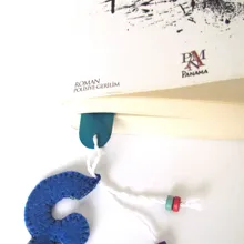 Pafuli Handmade Felt Bookends Navy Blue- Ç