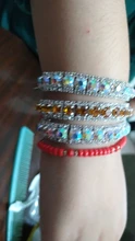 Pulseras de plata de ley 925 con zirconia cúbica, brazaletes de 14 colores con cadena de eslabones de cristal austriaco