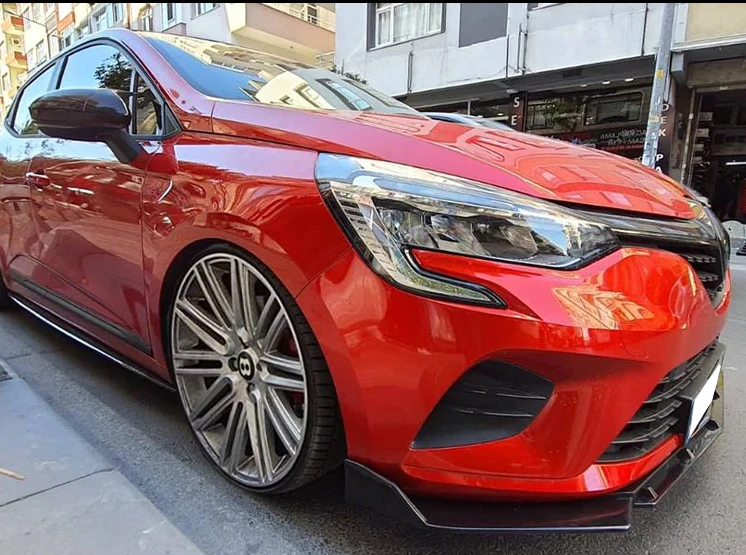 Per Renault Clio 4 - Clio 5 Auto Paraurti Anteriore Labbro 3 Pezzi Nero Splitter Diffusore Lip Body Kit Spoiler Paraurti