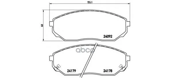 Колодки Тормозные Kia Sorento 02- Передние Brembo P30019 Brembo арт. P30019