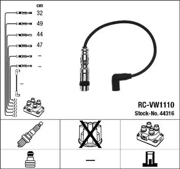 

Set high voltage wire 44316 NGK RCVW1110
