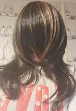 Peluca de pelo sintético para mujer, artificial cabellera larga de onda Natural, Color marrón ombré, mezclado, resistente al calor