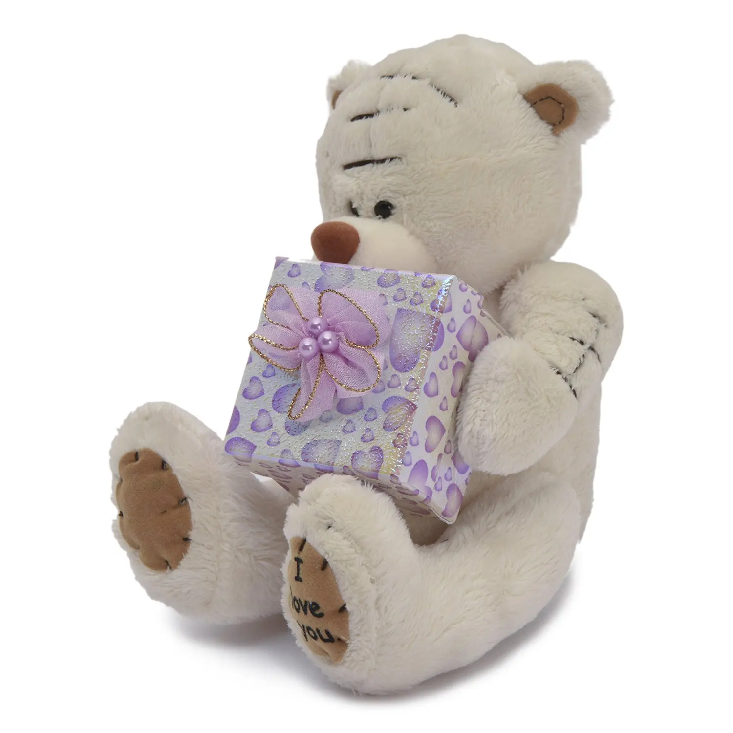 Игрушка мягкая Ball Masquearde Медвежонок с коробочкой бежевый 13см