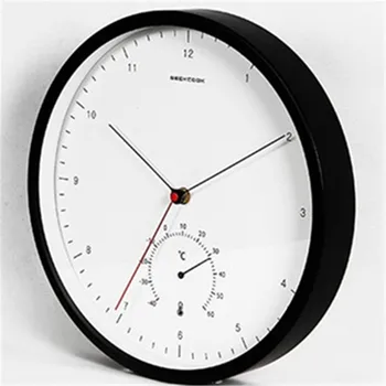 

Metal Digital White and Black Wall Clock Thermometer Multifunctional Nordic Minimalist Style Reloj Pared Clocks Home Design 30cm