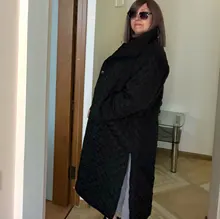 Fit Coat Spring Women Parkas Cotton-Padded Black Autumn Long Fashion EAM New Loose 19a-A319