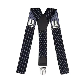 

Pants suspenders with reinforced clips (3.5 cm, 3 clips, blue, white) 55726