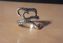 DoreenBeads-anillos de moda para hombre, Color plata, aleación de acero, estilo pulpo Vintage, Patrón Irregular, accesorios, 1 ud.