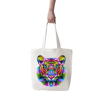 

Angemiel Bag Big Color Noble Tiger Portrait Shopping Beach Tote Bag
