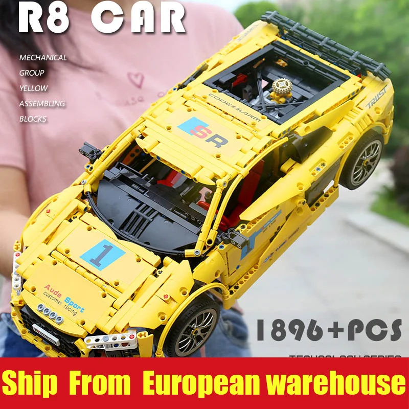 MOC 4463 Technic автомобиль совместим с Legoinglys Audis R8 V10 второго поколения модель