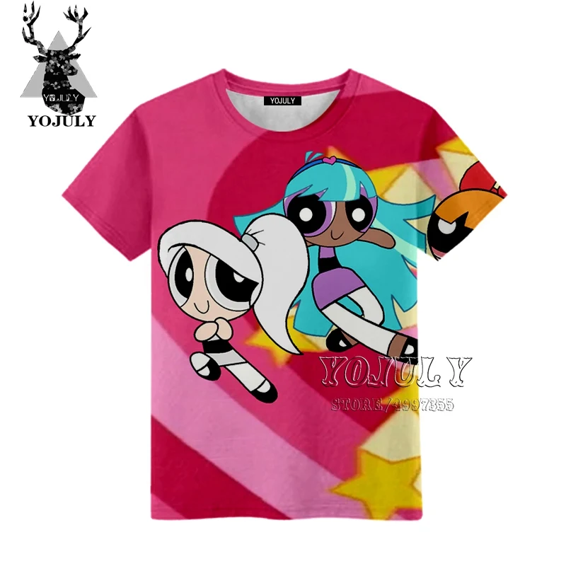 YOJULY The Powerpuff/детская одежда с 3D-принтом для маленьких девочек и мальчиков детская футболка Лидер продаж, модная одежда с круглым вырезом, A470 - Цвет: 5